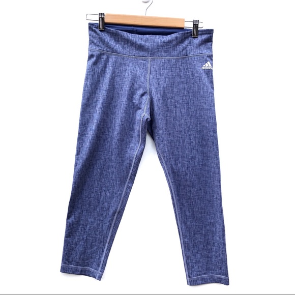 Adidas Climalite Workout Crop Tights Blue Size - Picture 1 of 7
